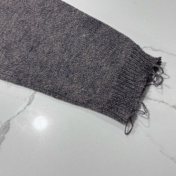 Easel LA | Women’s Oversized Navy Blue Brown Lightweight Open-Knit Sweat… - Picture 8 of 12